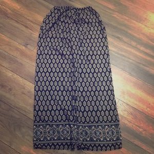 Black print palazzo pants